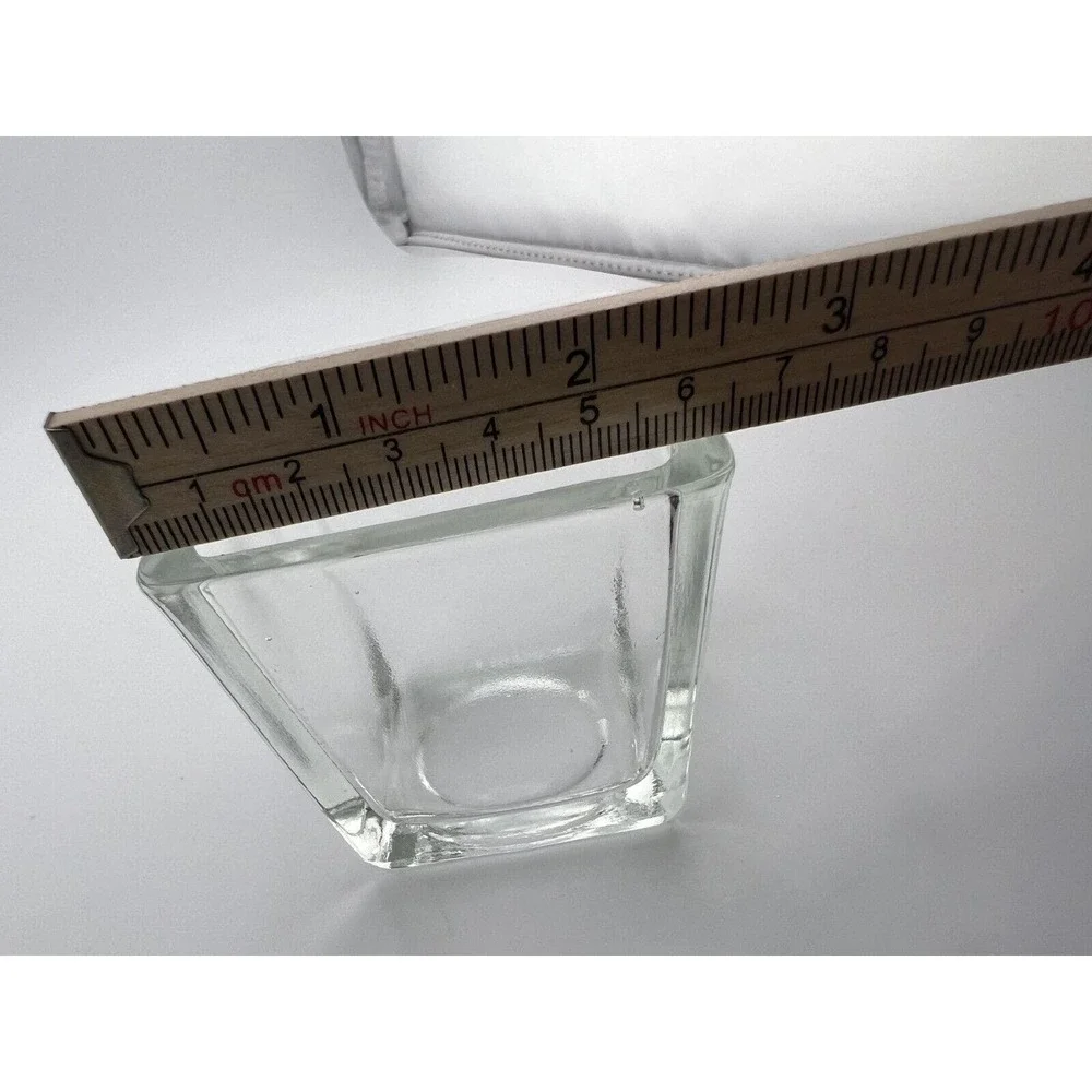 Vintage Square Clear Glass Flower‎ Vase 2.5
